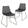 Homy Casa Modern Dining Chairs with Velvet Upholstery & Gold Metal Legs, Set of 2, Gray - 2 of 4