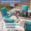 ALAULM 9 Pieces Patio Dining Set Outdoor Furniture with 2 Swivel Chairs and 6 Fixed Chairs, Large Table - 4 of 4