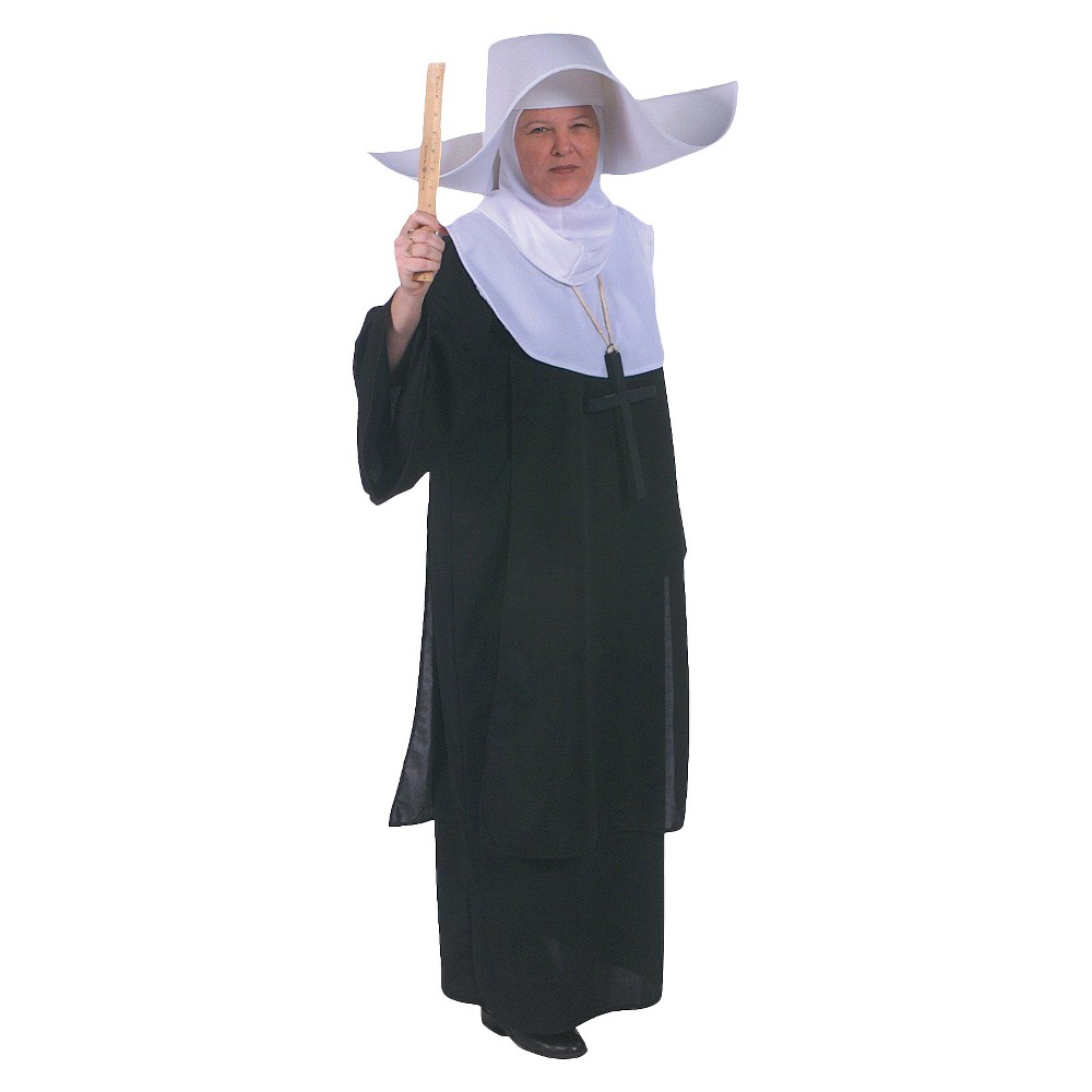 Adult woman sister flighty flying nun habit costume hat w/ hood headpiece w...
