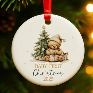 Lomsoe Babys First Christmas Ornament 2025 for Boys Girls, Bear Newborn Baby Ornament Gifts for Christmas Tree Christmas Tree Ornament Christmas Gift - 1 of 1