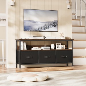 Garvee 55" TV Stand Entertainment Center with 3 Fabric Drawers, Rustic Dresser for Living Room, Bedroom - 1 of 4