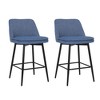 PAGED Modern Swivel Bar Stools Set of 2 PU Leather Counter Height Bar Stools with Back and Metal Legs for Dining Room - 3 of 4