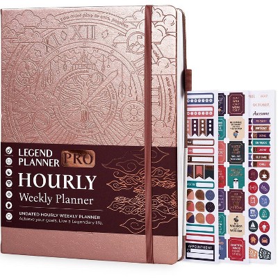 Undated PRO Schedule Planner Weekly/Monthly 8.5"x11" Rose Gold - Legend Planner: Agenda & Daily Planner for Adults & Teens