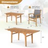 Costway 9 PCS Acacia Wood Outdoor Dining Set for 6-8 with 1.97" Umbrella Hole - 3 of 4