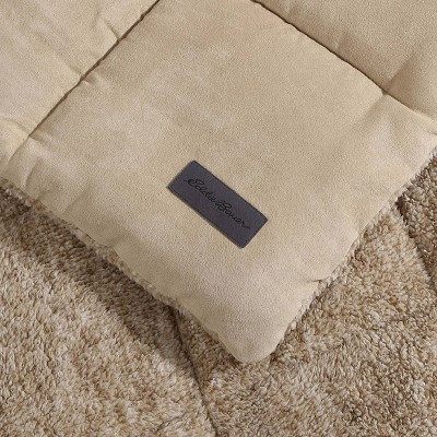 Full Reversible Brown Microfiber Comforter and Sham Set