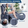 Swivel Recliner Chair,Wide Rocker Chair with Heat Massage,Single Rocking Chair with 3 Positions,2 Side Pockets,Cup Holders,USB Ports,Remote Control - 4 of 4