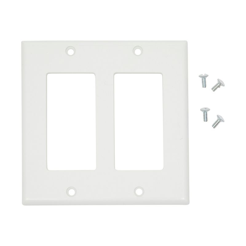 Built Industrial 12 Pack Standard Light Switch Plates and Outlet Covers, 1-Gang, 2-Gang, Duplex Receptacle for Wall, White, 5 of 8