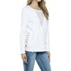 Women's Lace Up Side Deep V Long Sleeve Top - VOCAL APPAREL - 4 of 4