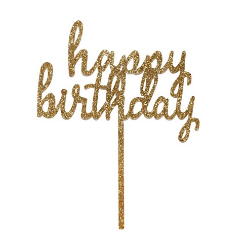 Happy Birthday Cake Decor Gold Spritz Target