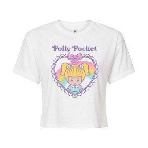Women's - Polly Pocket - Rainbow And Polly Pocket In Heart Cropped Graphic T-Shirt - 1 of 4