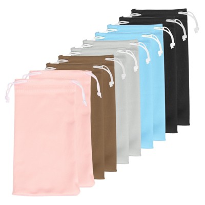 Unique Bargains Microfiber Soft Portable Storage Scratch-Resistant Eyeglasses Bag 10 Pcs