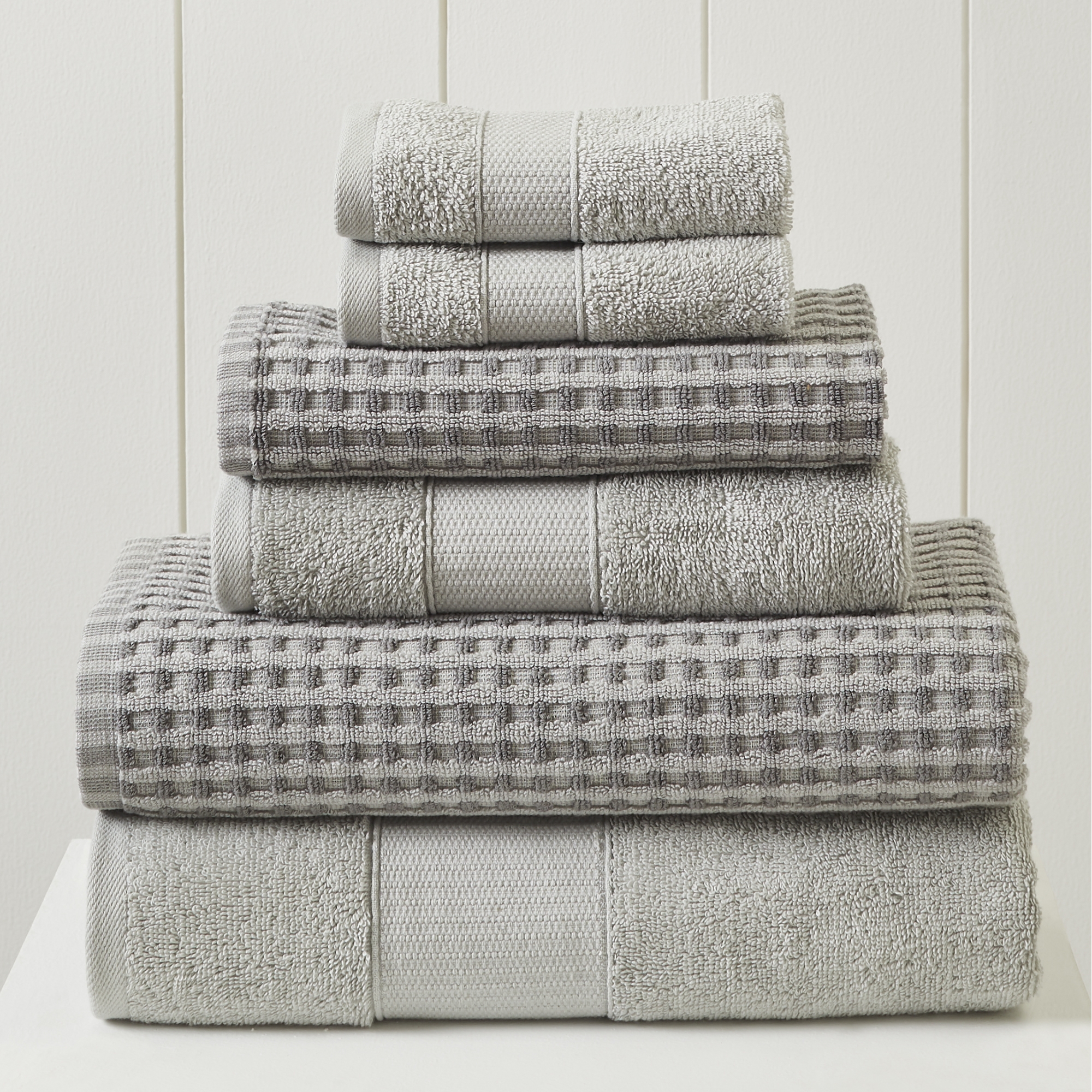 Modern Threads Cobblestone 6-pc 100% Cotton Jacquard Towel Set, Silver