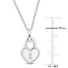 EVERLY JEWELRY | Sterling Silver Heart Lock Charm Necklace with white Enamel, 16"+2 inc Ext. - 2 of 4