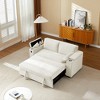 Fabric Sleeper Sofa Bed with Convertible Pull-Out Bed and Armrests with Cup Holders - 3 of 4