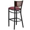 Emma and Oliver Black Decorative Slat Back Metal Restaurant Dining Barstool - 3 of 4