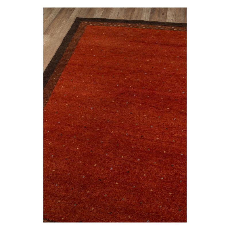2&#39;x3&#39; Solid Knotted Accent Rug Paprika Red/Black - Momeni, 4 of 7