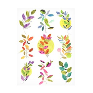 Trademark Fine Art - Gayle Martin Legner  Leaf Impressions Grid Canvas Art - 1 of 4