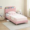 COZONY Twin Bed Frame with Storage Headboard, Velvet Upholstered Platform Bed with Strong Wooden Slats, Easy Assembly, No Box Spring Needed - 4 of 4