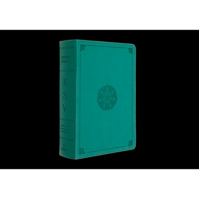 ESV Study Bible, Personal Size (Trutone, Turquoise, Emblem Design) - (Leather Bound)