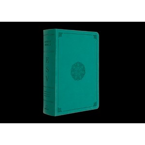 ESV Study Bible, Personal Size (Trutone, Turquoise, Emblem Design) - (Leather Bound) - 1 of 1
