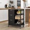 Tangkula Rolling Kitchen Island Utility Storage Cart w/ 3 Storage Drawers & Shelves - 2 of 4