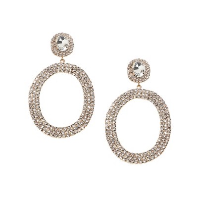 SOHI Women's Crystal Silver Party Drop Earrings