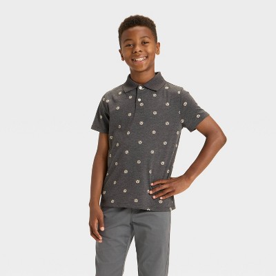 Boys' Short Sleeve Soccer Ball Printed T-Shirt - Cat & Jack™ Charcoal Gray