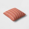2pk Square Cotton Woven Stripe Throw Pillows Rust/Ivory- Threshold™ - 3 of 4