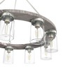 Hunter Fans 31" Devon Park Chandelier Brushed Nickel Ceiling Light - 9 Bulbs, Dimmable, Rustic Farmhouse Style - 4 of 4