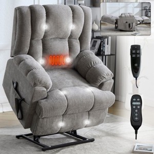 Chenille Power Lift Recliner Chair, Dual Motor Electric Recliner with Heat and Massage, Infinite Position for Elderly Living Room-Koiai - 1 of 4