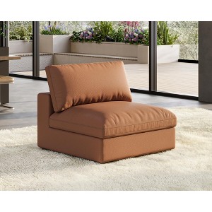 AMERLIFE Modular Sectional Sofa, 38” Down Filled Middle Seat, Comfy Couch for Living Room, Brown - 1 of 4