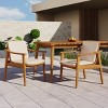 Set of 2 Outdoor Wicker Dining Armchairs, Acacia Wood Frame in Teak Finish with Waterproof Cushions, Garden Dining Set – Koiai - 2 of 4