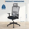 GustoWave Ergonomic Desk Chair Reclining, High Back Mesh Office Chair, Space-Saving Flip-Up Arms, Adjustable Headrest & Recline - 3 of 4