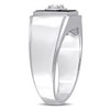 EVERLY JEWELRY | Sterling Silver 2 1/3 CT TGW Square Black Onyx and 1/6 CT TW Diamond Men's Ring - 2 of 4