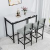 KTMBDW Dining Table Set, 3 Piece Dining Table Set with 2 Upholstered Chairs, Bar Dining Table and Chairs Set for Kitchen, Living Room - 2 of 4
