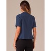 Allegra K Women's Business Casual Open Front Notch Lapel Lightweight Short Sleeve Cardigan Blazer - 4 of 4