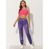 INSPIRE CHIC Women's Satin Drawstring Elastic High Waist Shiny Silky Cargo Pants - 3 of 4