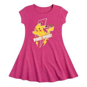 Girls' - Pokémon - Pika! Pika! -Youth Girls Fit And Flare Dress Fit & Flair Cap Sleeve Dress - 1 of 3