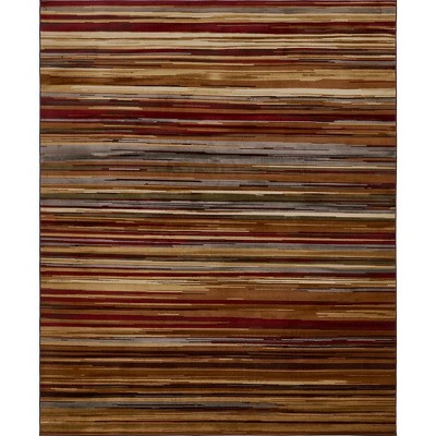 Barista Collection 7' x 10' Multicolor Striped Synthetic Rug