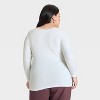 Women's Long Sleeve Lace Trim Scoop Neck Top - A New Day™ - 2 of 3