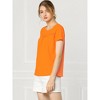 INSPIRE CHIC Women's Round Neck Short Sleeve Lace Inset T-shirt - 4 of 4