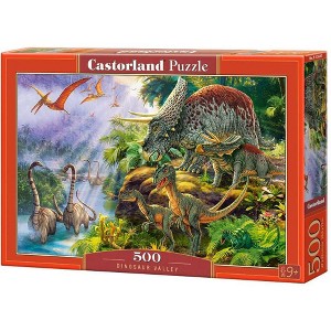 500 Piece Jigsaw Puzzle, Dinosaur Valley, Prehistoric scenery, dinosaur puzzle, prehistoric animal, Adult Puzzles, Castorland B-53643 - 1 of 4