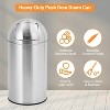 Trash Can, Dome Top Push Lid, Heavy Duty Stainless Steel Waste Bin with Removable Inner Bucket, Outdoor Trash Bin for Commercial Use - 3 of 4