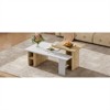 RISOKEYS Set of 2 Nesting Coffee Tables - Farmhouse Style Living Room Set with Storage, 2 Tabletops & Rattan Drawer for Living Room - 4 of 4