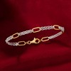 Ross-Simons Sterling Silver and 18kt Gold Over Sterling Cable and Paper Clip Link Station Bracelet - 4 of 4