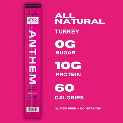 Anthem Snacks Himalayan Pink Salt Turkey Meat Stick - 10g Protein - 1oz/6ct