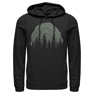 Men's Lost Gods Tree Stump Forest Silloutte Pull Over Hoodie - 1 of 4