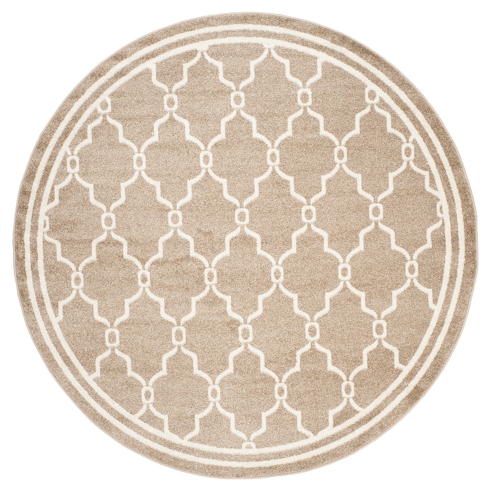 Prato 7' Indoor/Outdoor Round Rug - Wheat/Beige - Safavieh