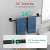 Matte Black Bathroom Hardware Set, 24 - Inch Towel Bar, Durable SUS304 Stainless Steel, 4 - Piece - 3 of 4