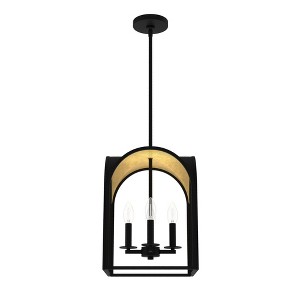 Hunter Fans 12" Dukestown Ceiling Light Natural Iron/Gold Leaf Finish - 4 Bulbs, Incandescent, Dry Rated, 1 Year Warranty - 1 of 2